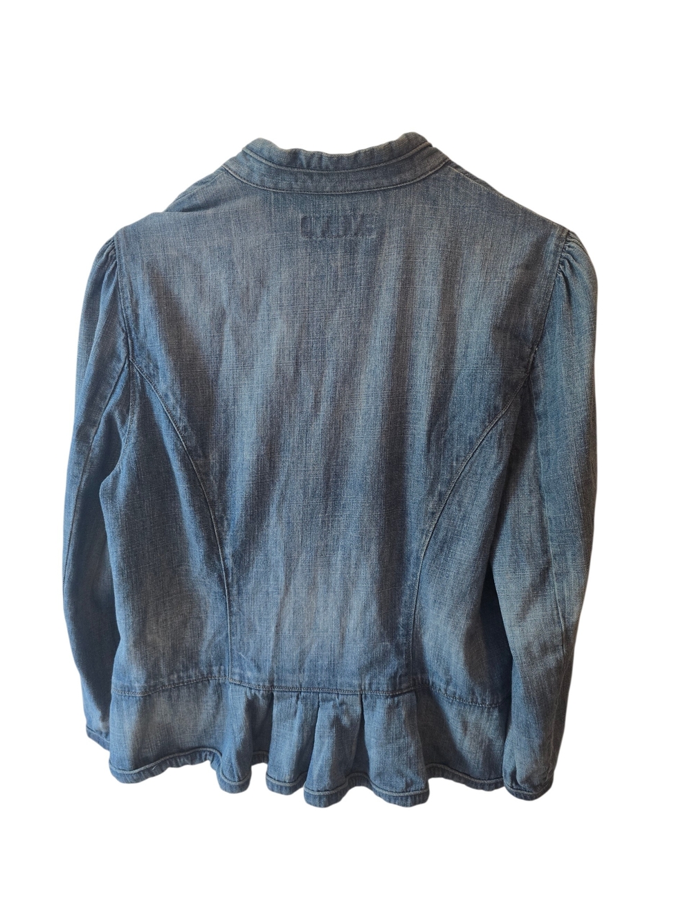 Lauren Ralph Lauren Button Front Peplum Denim Jacket/Top Size 14 - Picture 4 of 7